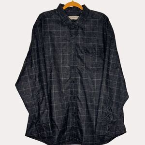 Tommy Bahama Mens Flannel Shirt Lined Plaid Gray Tall XLX bv